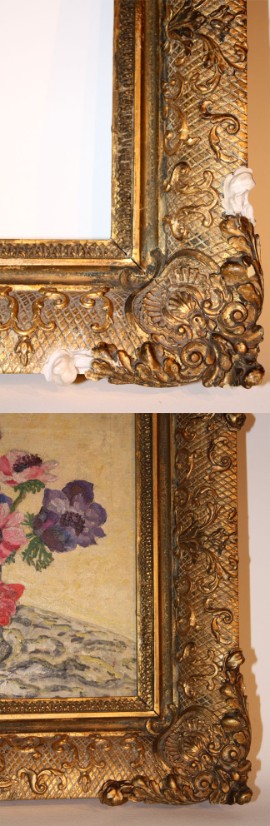 Late 18th c. French gilded gold leaf frame